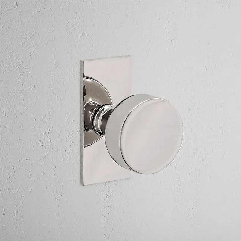 Onslow Short Plate Sprung Door Knob - Polished Nickel
