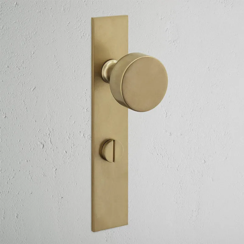 Onslow Long Plate Unsprung Door Handle & Thumbturn – Antique Brass