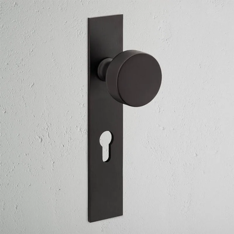 Onslow Long Plate Unsprung Door Handle & Euro Lock – Bronze