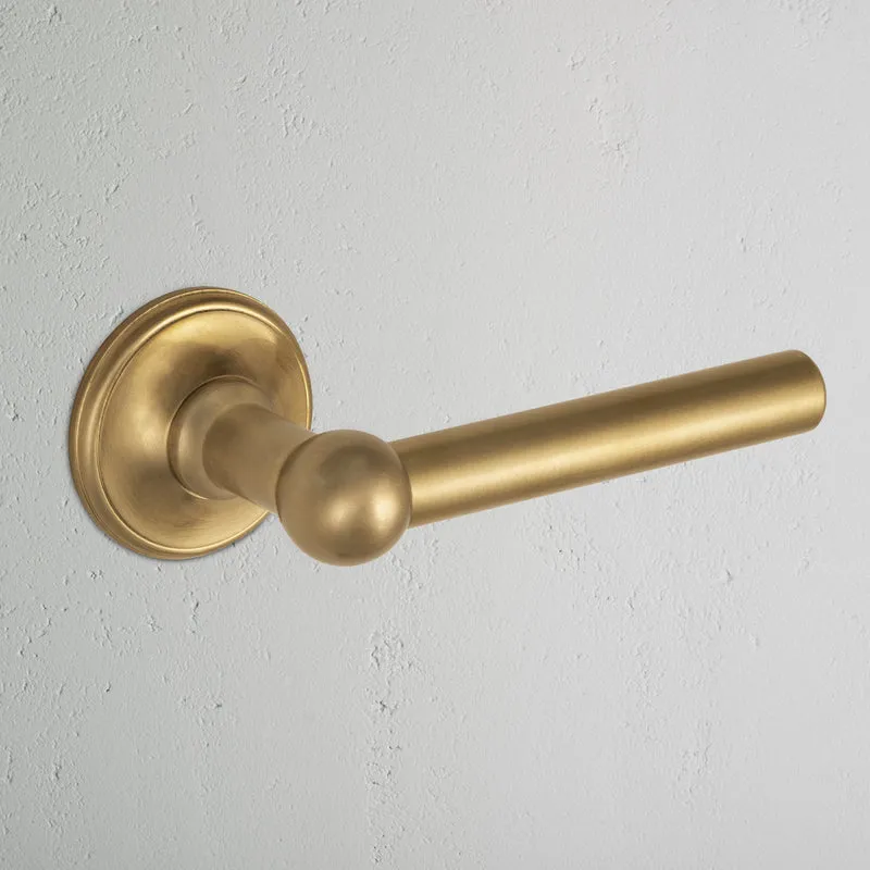 Harper Sprung Door Handle - Antique Brass
