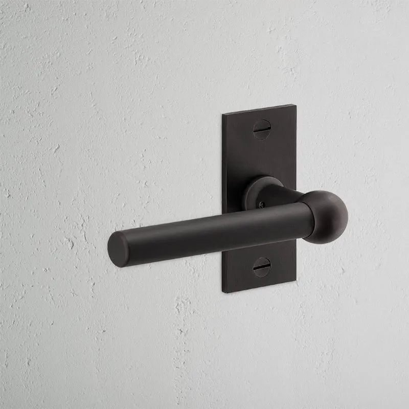 Harper Short Plate Sprung Door Handle - Bronze