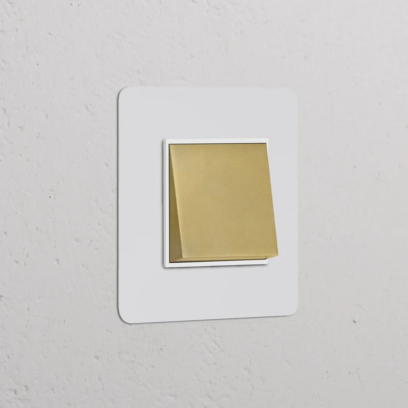 Kew Single Rocker Switch - Paintable Antique Brass | White