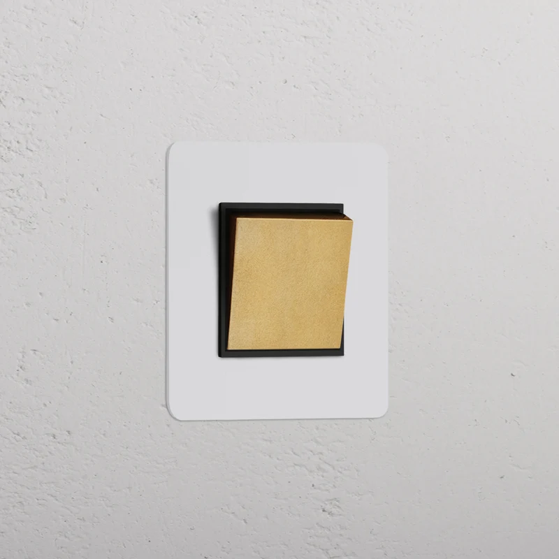 Kew Single Retractive Rocker Switch - Paintable Antique Brass | Black