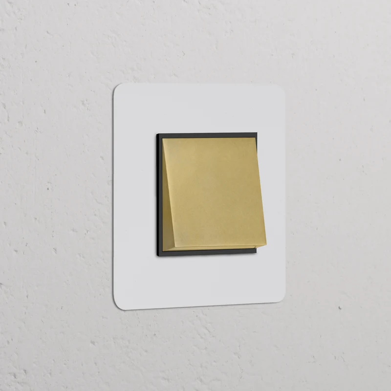 Kew Single Intermediate Rocker Switch - Paintable Antique Brass | Black