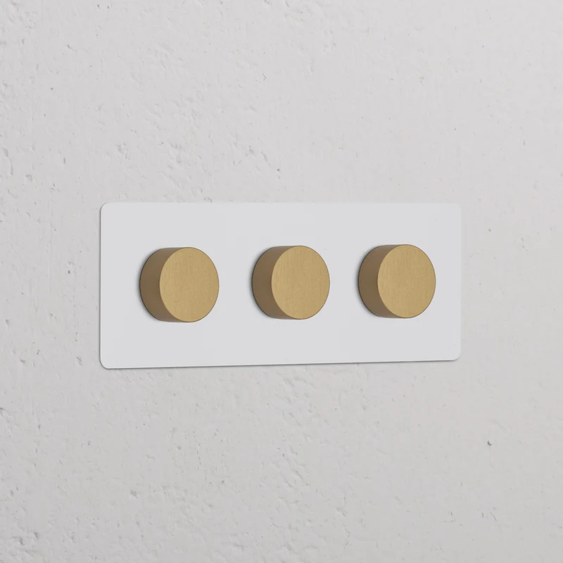 Kew Triple 3x Multiway Dimmer Switch - Paintable Antique Brass