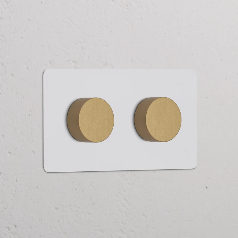 Kew Double 2x Multiway Dimmer Switch - Paintable Antique Brass