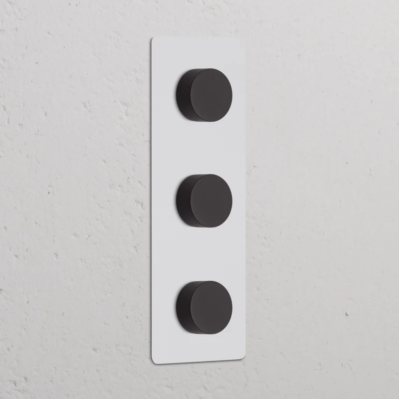 Kew Triple 3x Vertical Dimmer Switch - Paintable Bronze