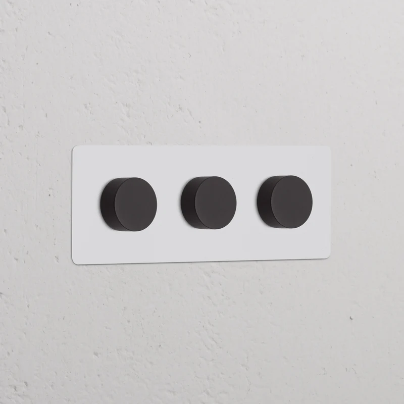 Kew Triple 3x Dimmer Switch - Paintable Bronze