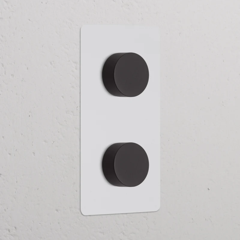 Kew Double 2x Vertical Multiway Dimmer Switch - Paintable Bronze