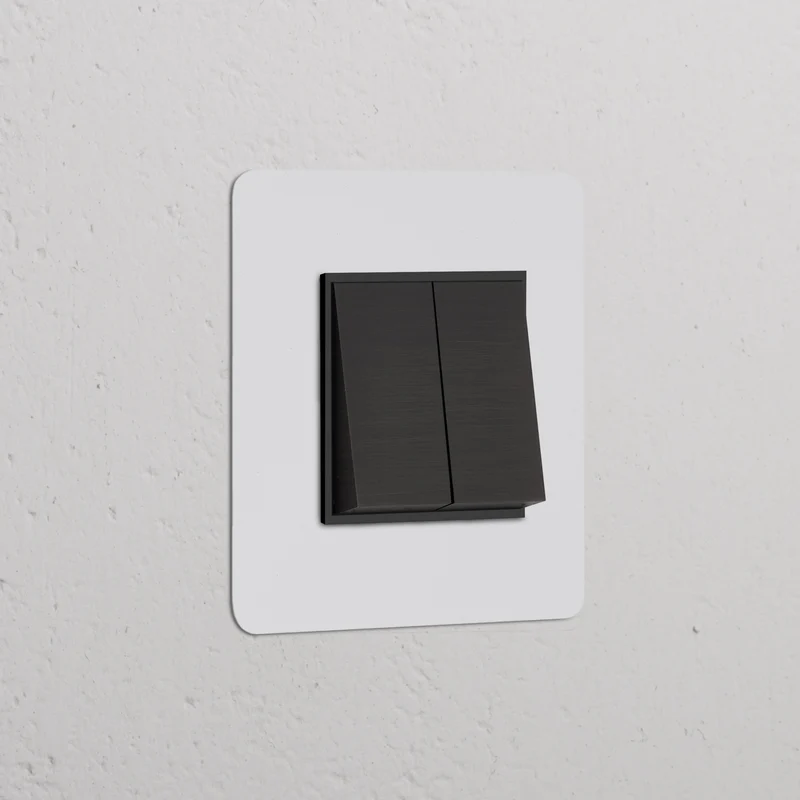 Kew Single 2x Rocker Switch - Paintable Bronze | Black