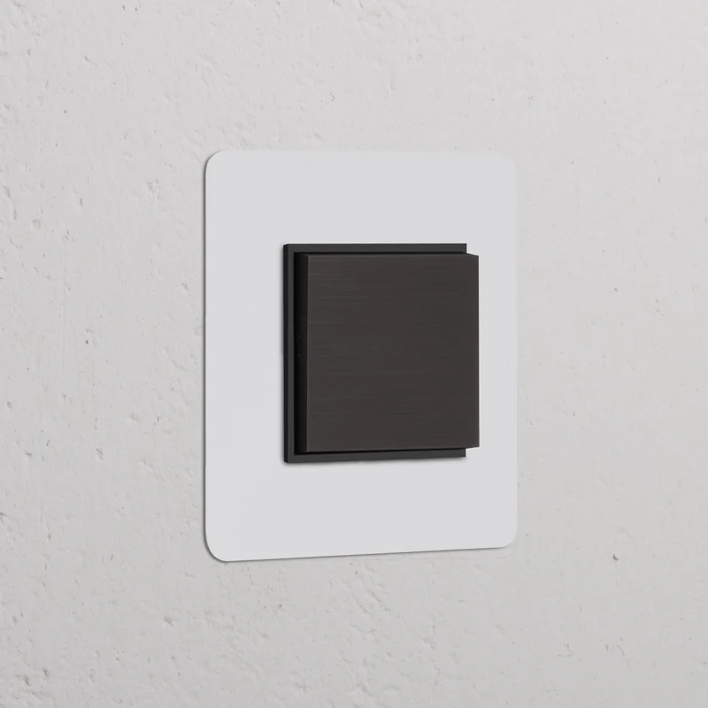 Kew Single Centre Retractive Rocker Switch - Paintable Bronze | Black