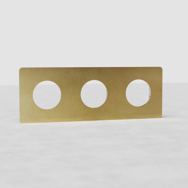 Kew Triple Socket Plate - Antique Brass