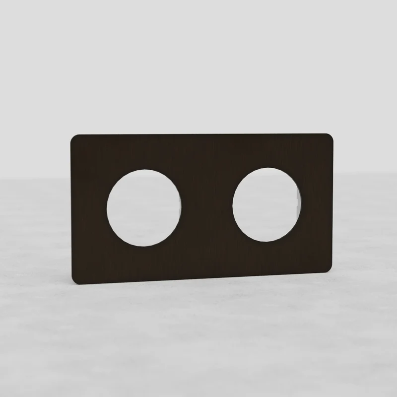 Kew Double Socket Plate - Bronze