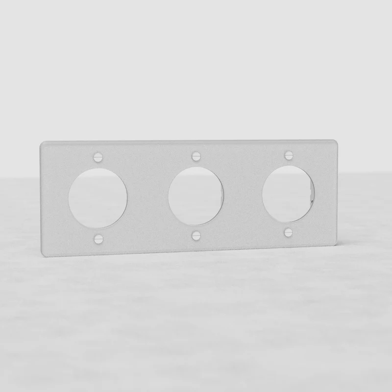 Kew Triple Socket Plate - Clear | White