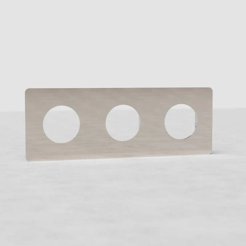 Kew Triple Socket Plate - Polished Nickel
