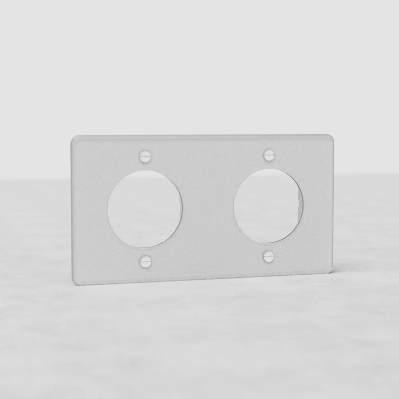 Kew Double Socket Plate - Clear | White