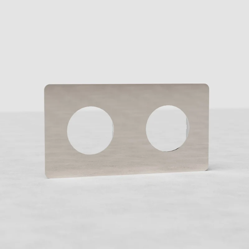 Kew Double Socket Plate - Polished Nickel
