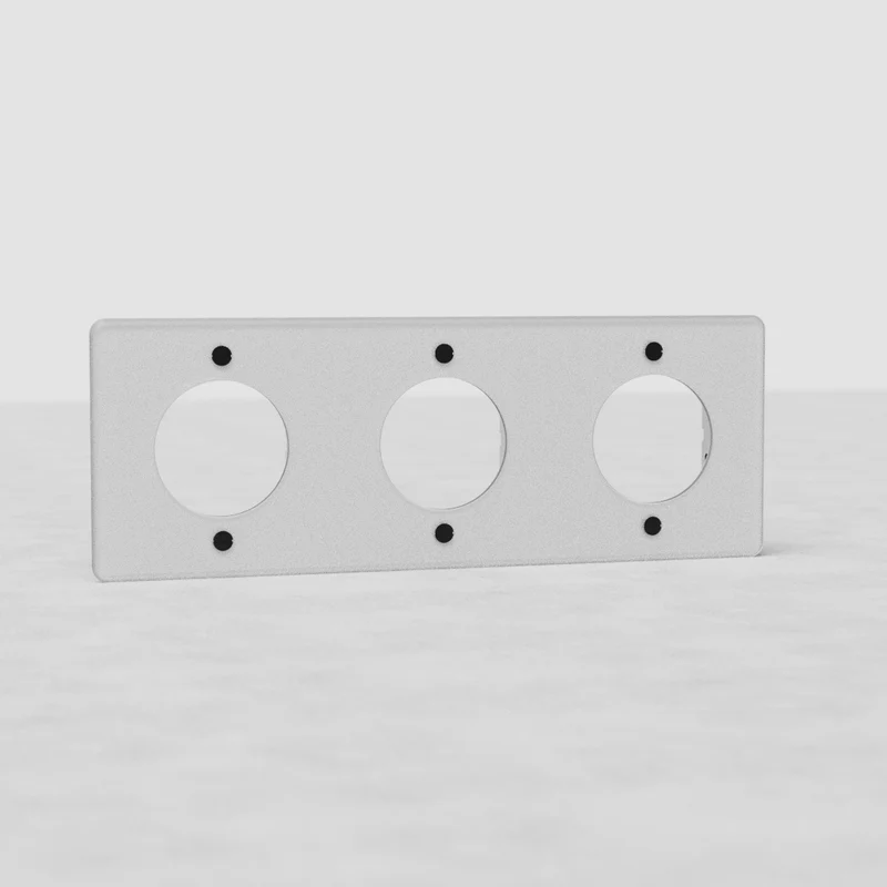 Kew Triple Socket Plate - Clear | Black