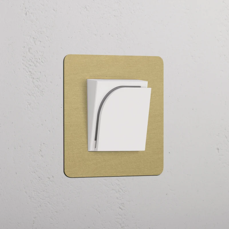 Kew Single Hotel Key Card Switch - Antique Brass | White