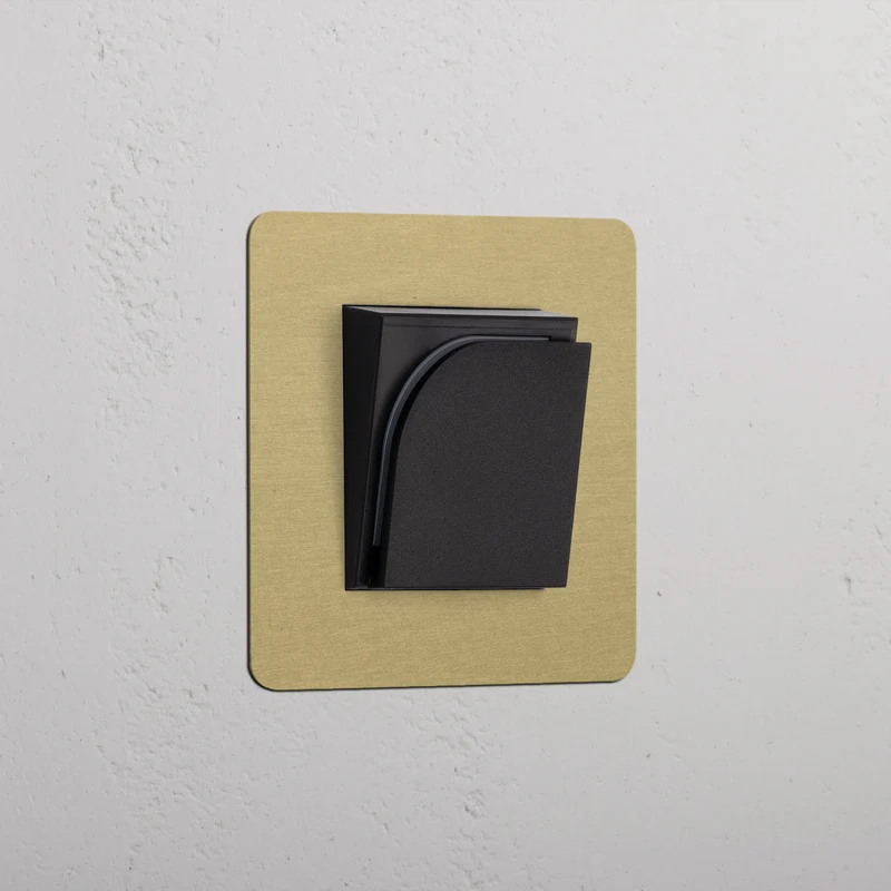Kew Single Hotel Key Card Switch - Antique Brass | Black