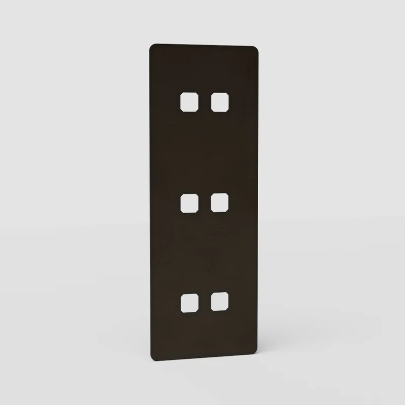 Kew Triple 6x Vertical Switch Plate - Bronze