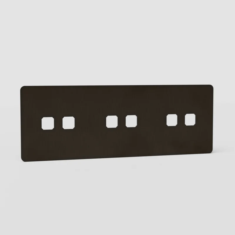 Kew Triple 6x Switch Plate - Bronze