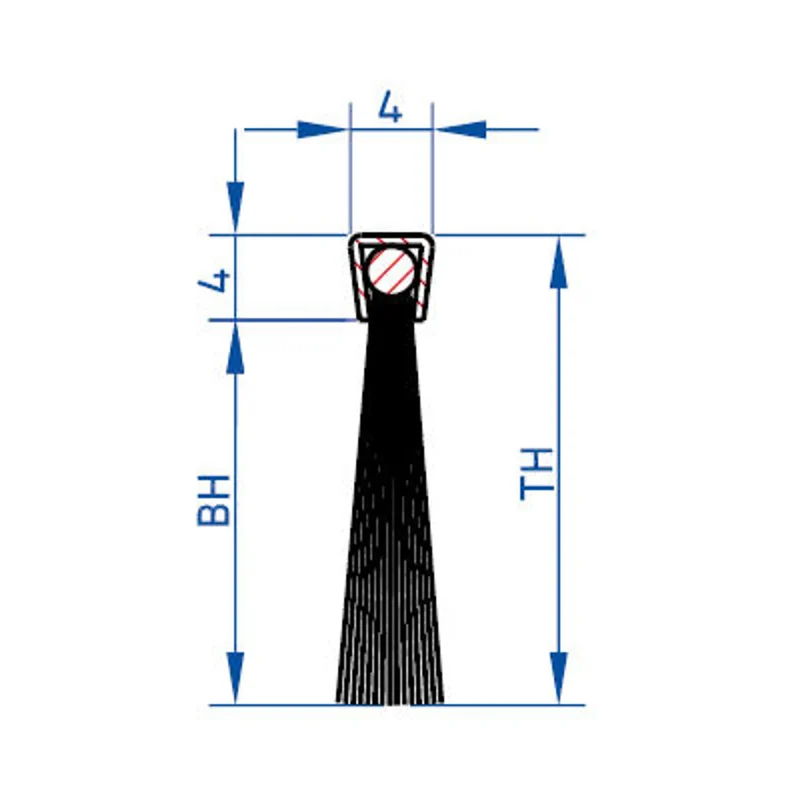 Borstlist B40-15 mm 2 mtr