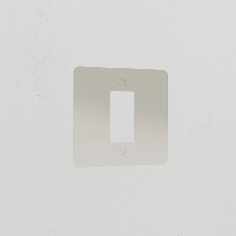1G Rocker Switch Plate - Polished Nickel