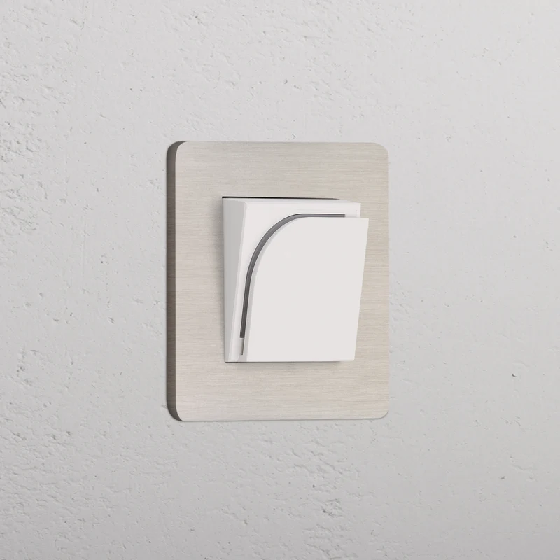 Grove Single Hotel Key Card Switch – Satin Nickel | White