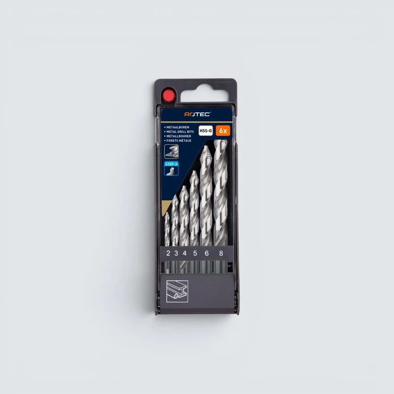 Metallborrsats | HSS-G | STEP-X | DIN 338 | 6 delar