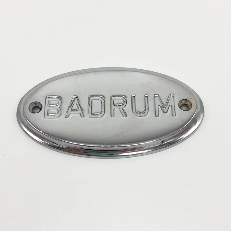 Skylt "BADRUM" massiv mässing
