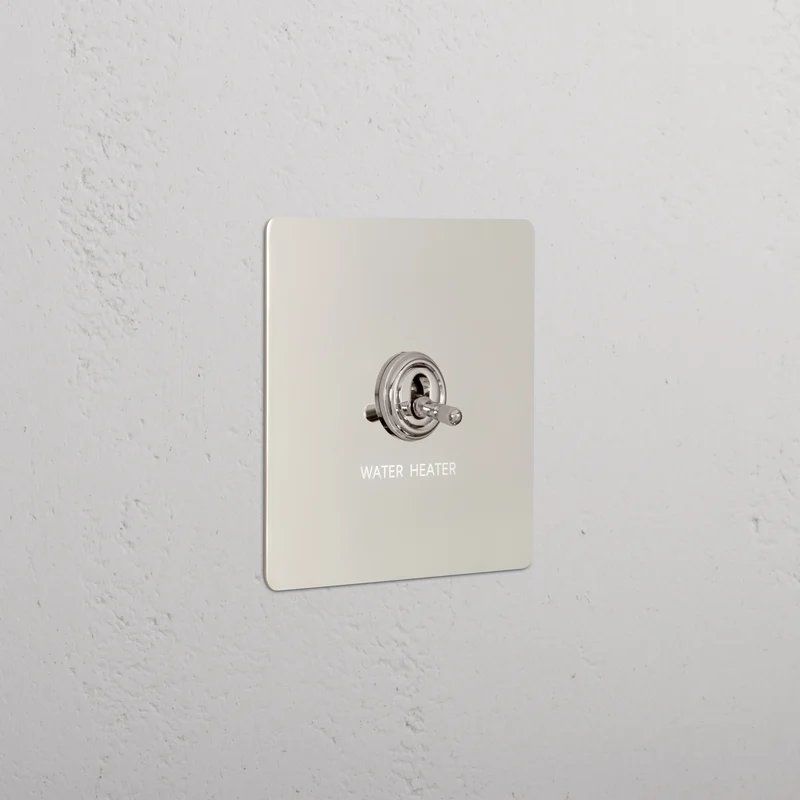 1G Double Pole Water Heater Toggle Switch - Polished Nickel