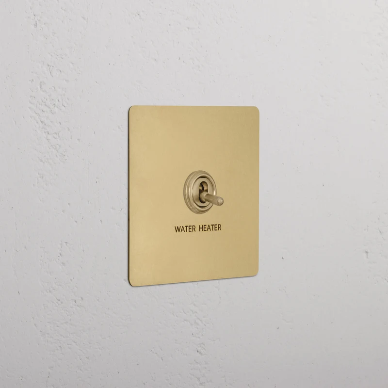 1G Double Pole Water Heater Toggle Switch - Antique Brass