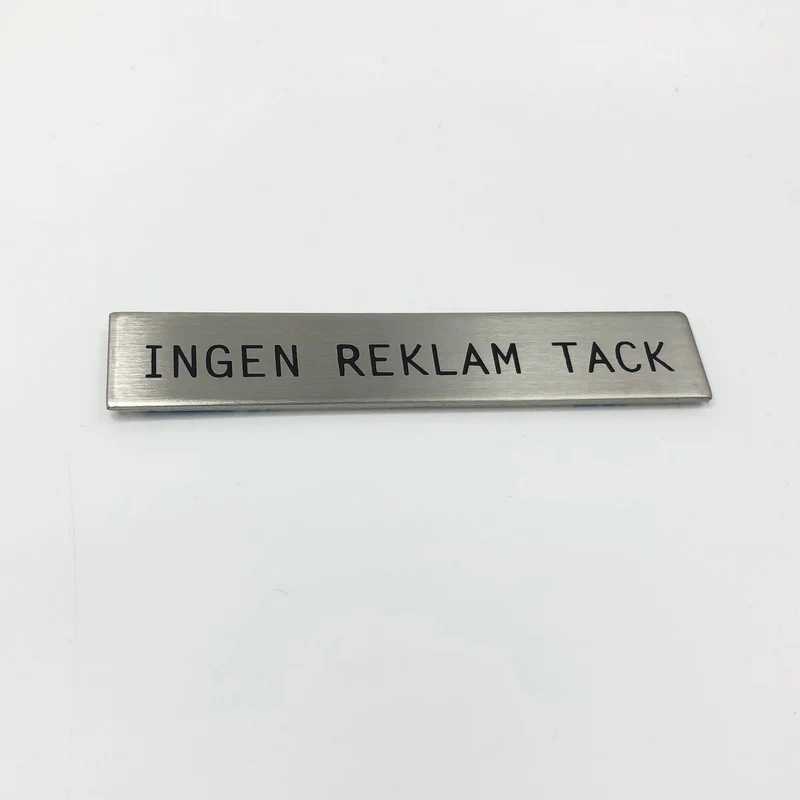 Självhäftande skylt, INGEN REKLAM TACK