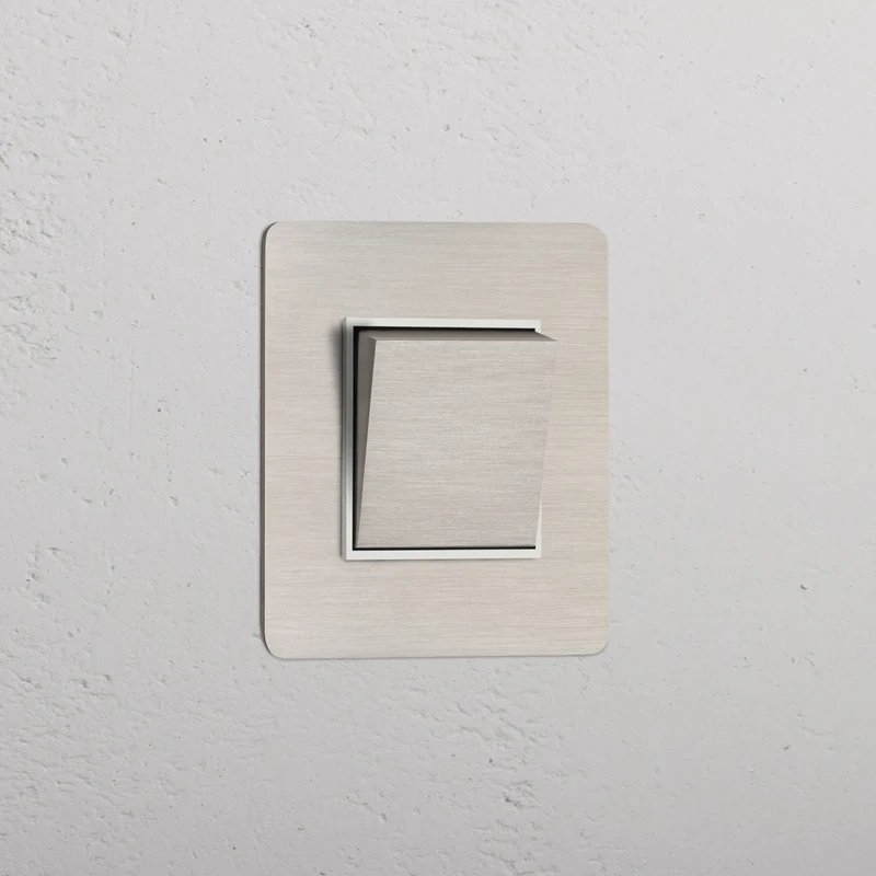Kew Single Retractive Rocker Switch – Satin Nickel | White