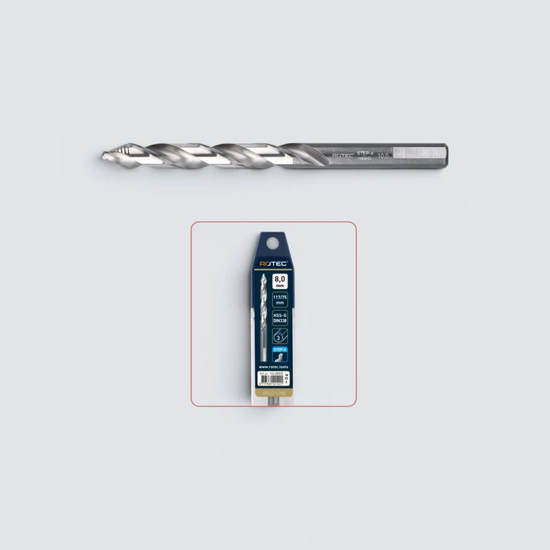 Metallborr | HSS-G | STEP-X | DIN 338