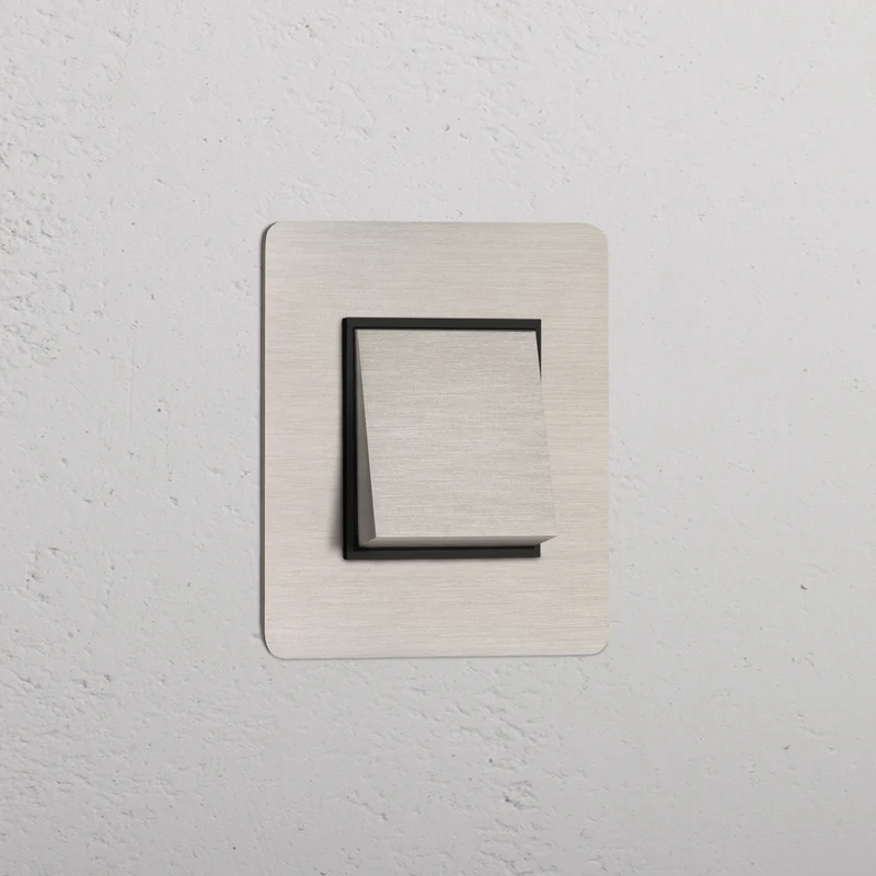 Kew Single Rocker Switch – Satin Nickel | Black