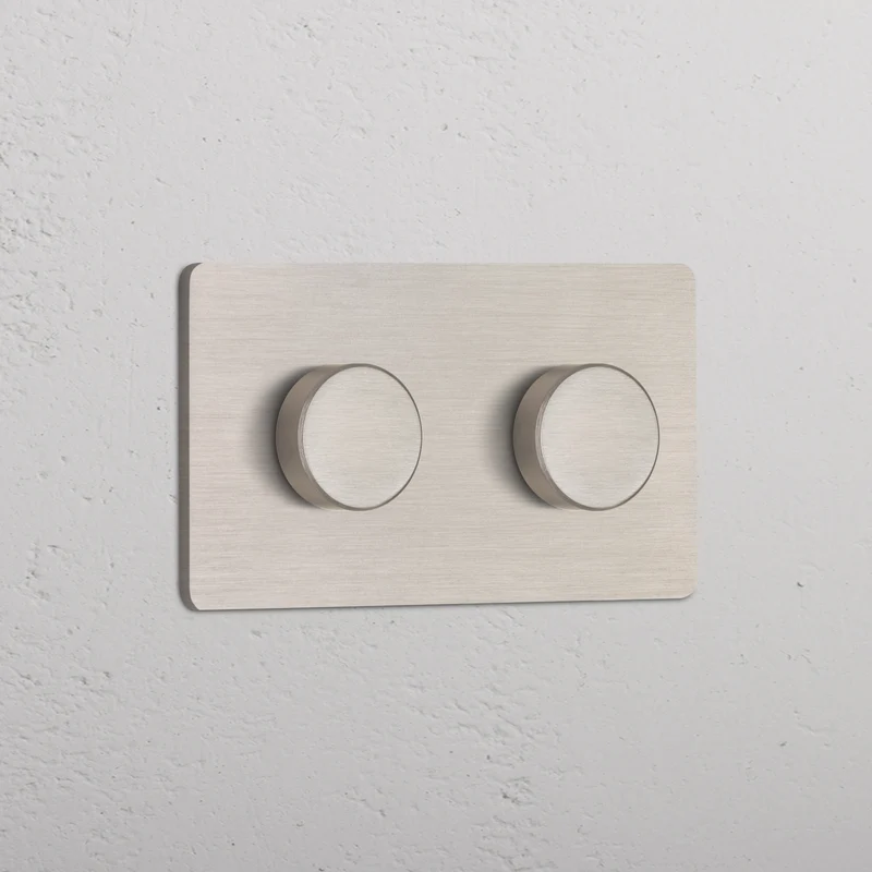 Grove Double 2x Multiway Dimmer Switch – Satin Nickel