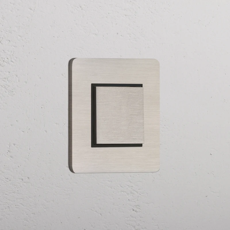 Grove Single Centre Retractive Rocker Switch – Satin Nickel | Black