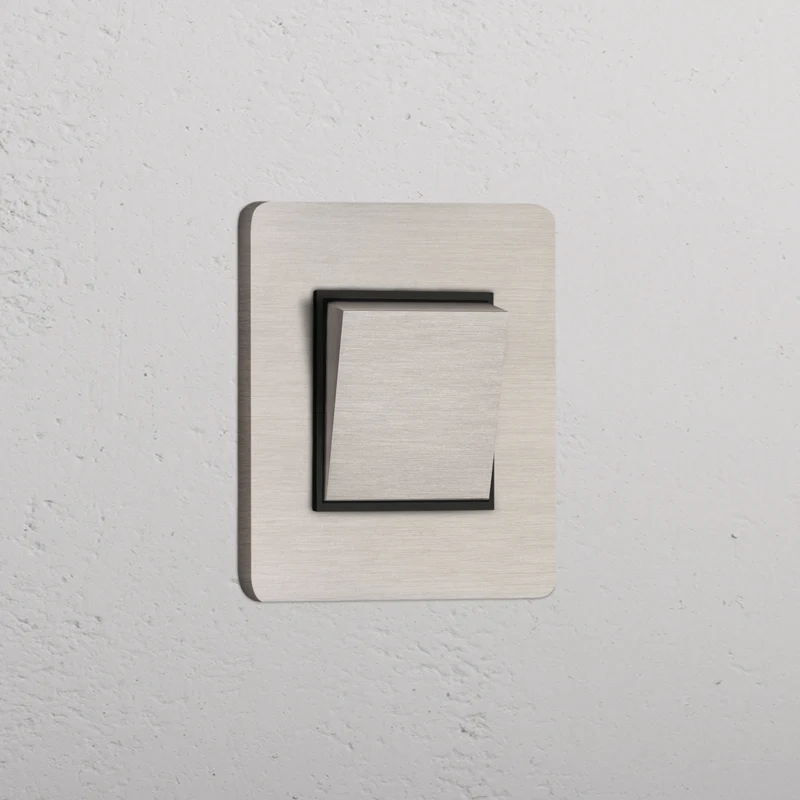 Grove Single Retractive Rocker Switch – Satin Nickel | Black