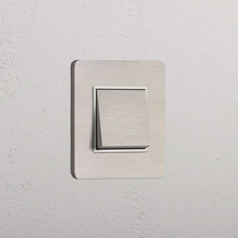Grove Single Rocker Switch – Satin Nickel | White