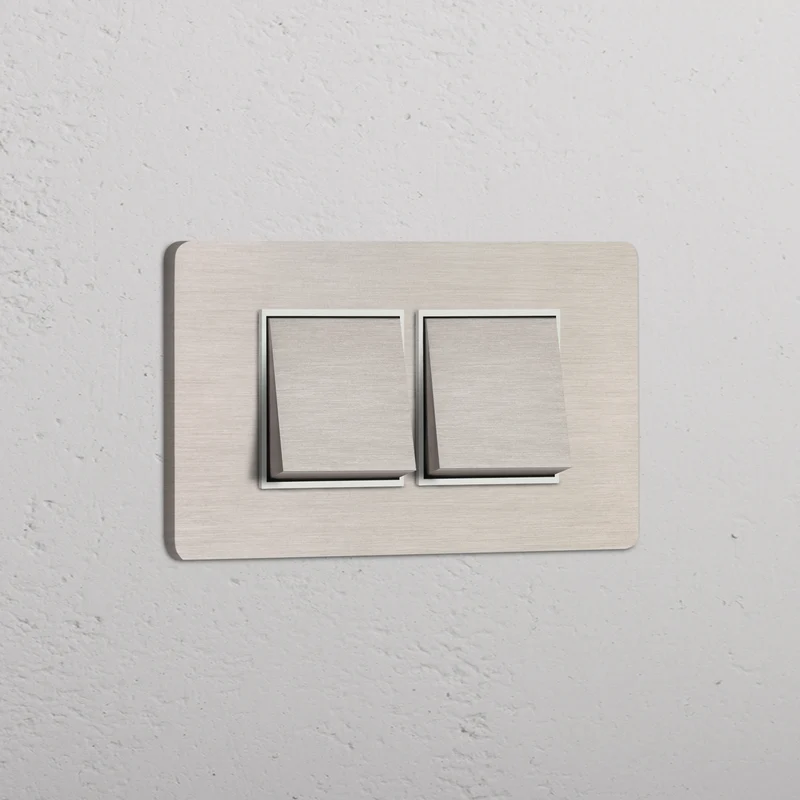 Grove 4-Module 2x Rocker Switch – Satin Nickel | White