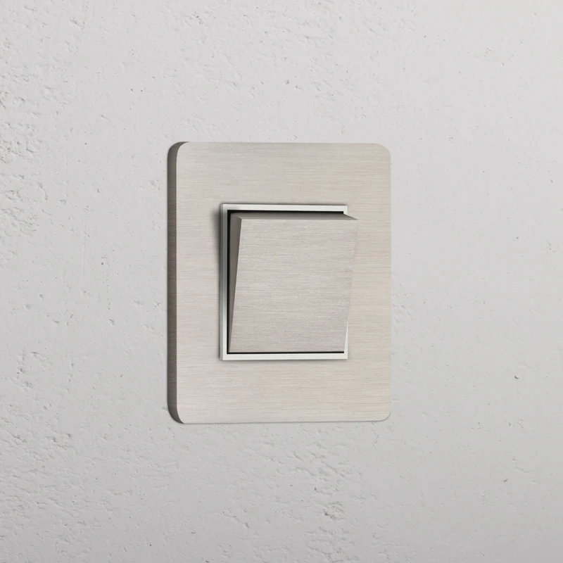Grove Single Retractive Rocker Switch – Satin Nickel | White