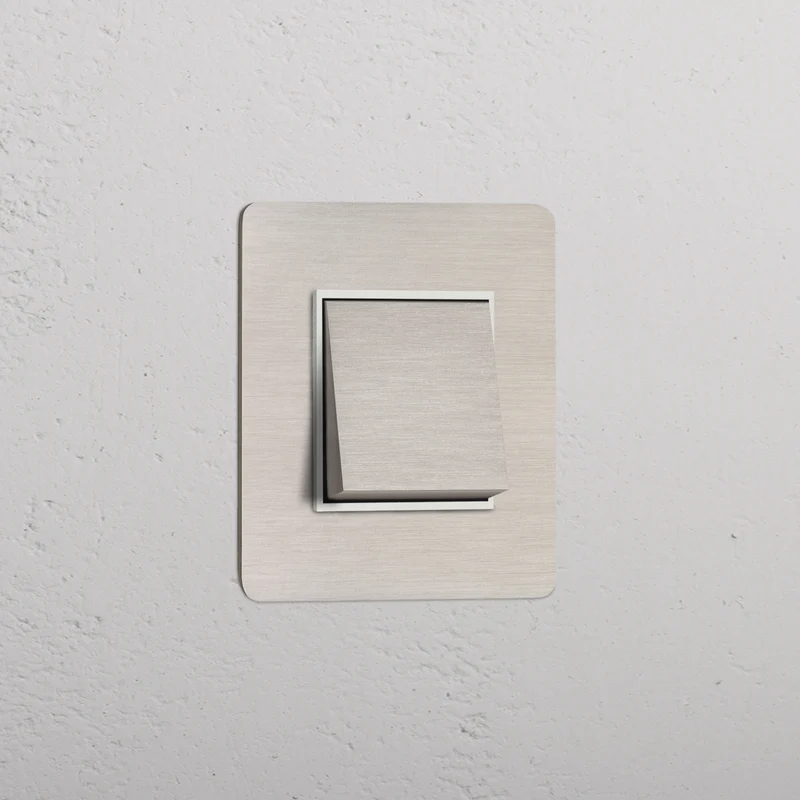 Kew Single Intermediate Rocker Switch – Satin Nickel | White