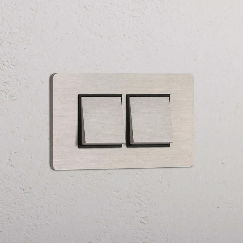 Grove 4-Module 2x Rocker Switch – Satin Nickel | Black