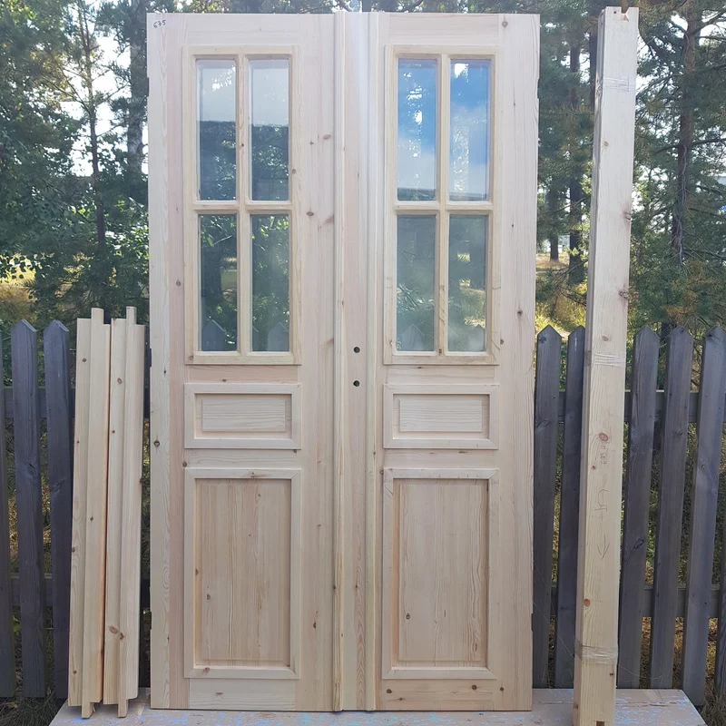 ART 675 Nytillverkad pardörr i gammal stil