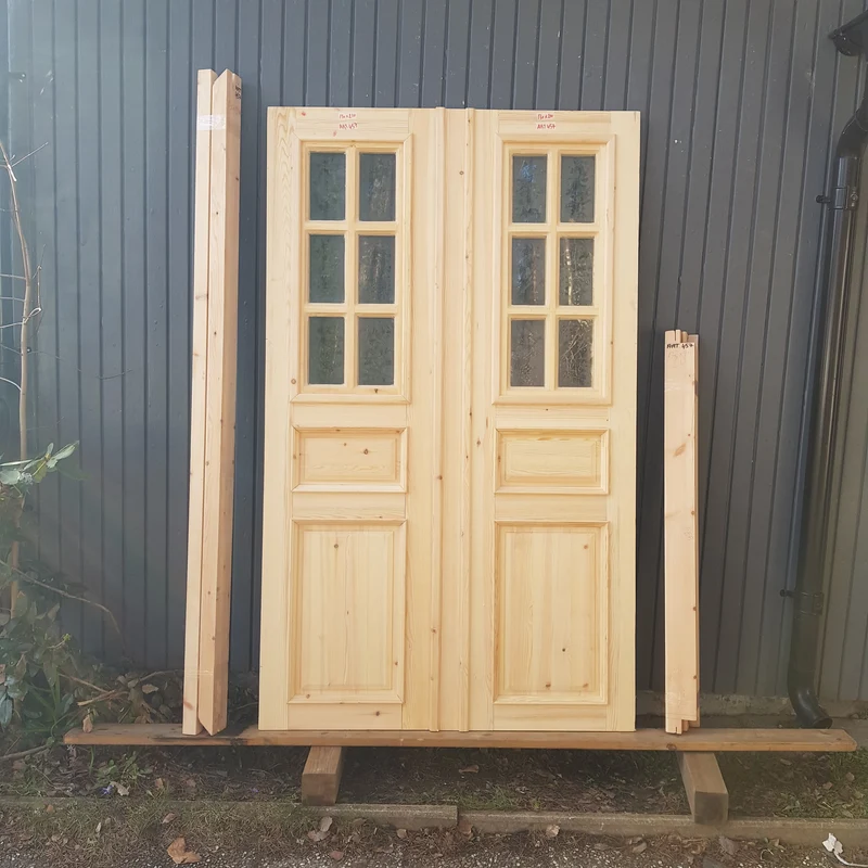 ART 457 Nytillverkad pardörr i gammal stil