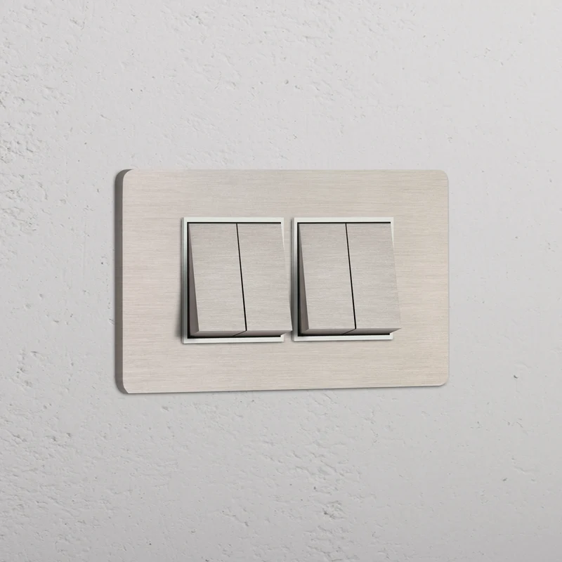 Grove 4-Module 4x Rocker Switch – Satin Nickel | White