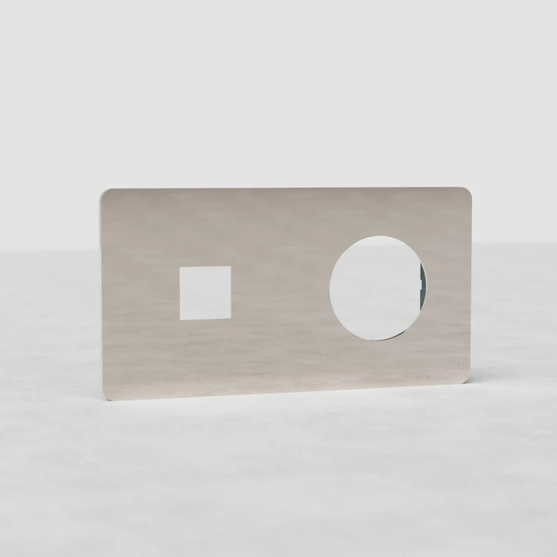 Grove Double Keystone & Socket Plate - Polished Nickel