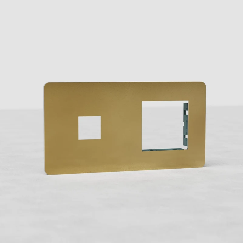 Grove Double 45mm & Keystone Module Plate - Antique Brass